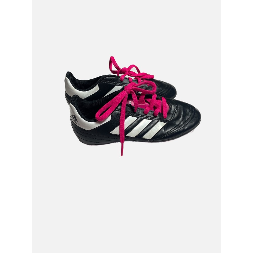 Adidas Goletto VI FG Cleats Kids Size 13K Black White Pink Soccer Sport Shoes